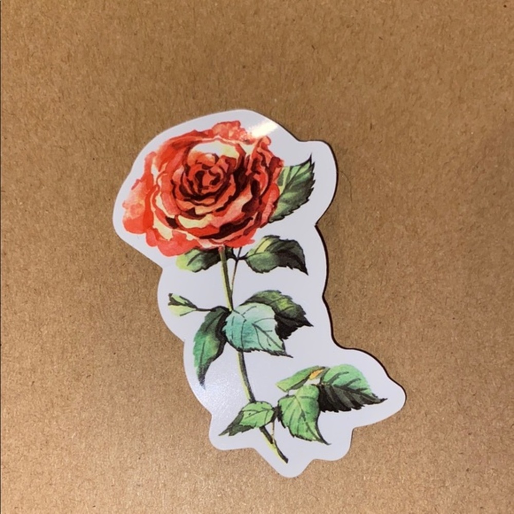 🌈20/$5🌈 Floral Rose Sticker - Red and Green